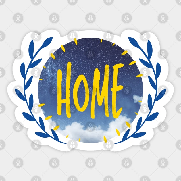 Home Blue and Yellow - Artistic Sky Sticker by SayWhatYouFeel
